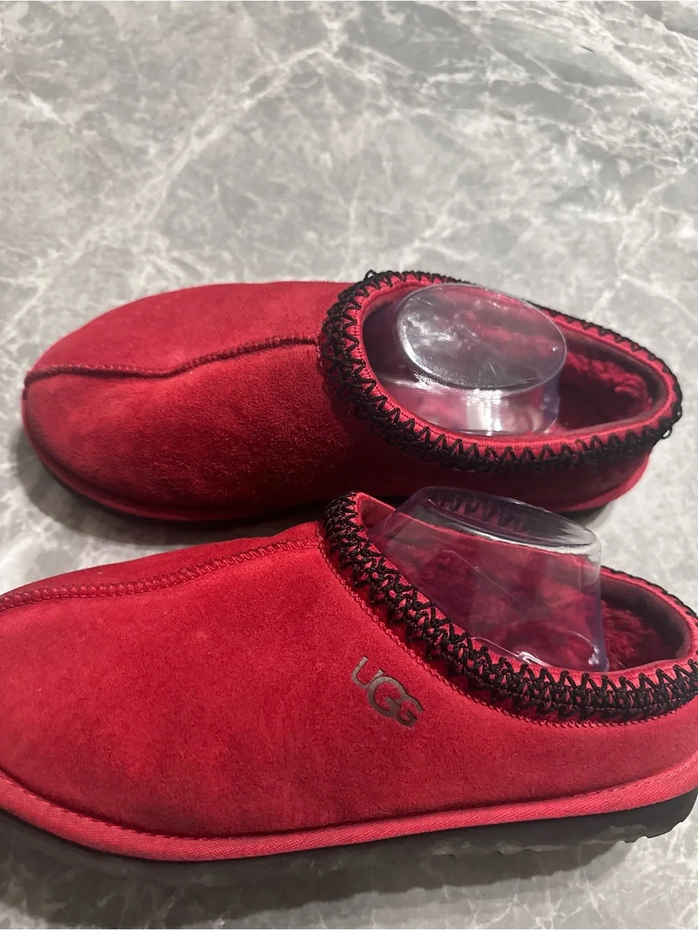 UGG Tasman Men's Slip-On Suede Slippers Red Lined Comfort Size 11